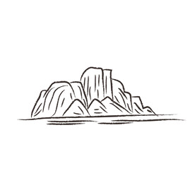 山水线稿 