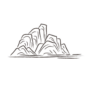 山水线稿 