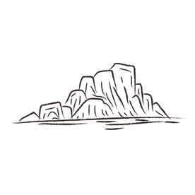 山水线稿 