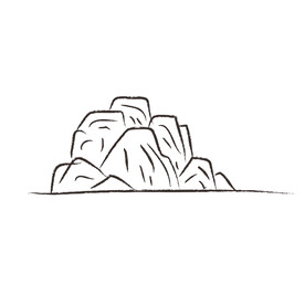 山水线稿 