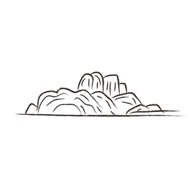 山水线稿  
