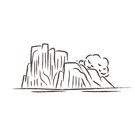 山水线稿 