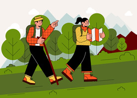 旅行人物插画