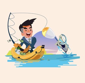 钓鱼插画