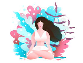 瑜伽女性插画