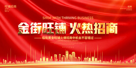 红金风金街旺铺火热招商宣传展板