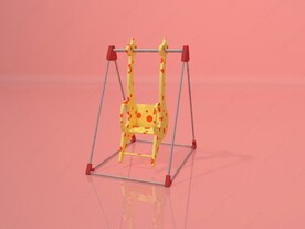 C4D模型长颈鹿秋千