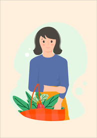手捧蔬菜 