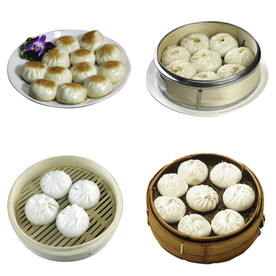 手绘卡通小笼包蒸包子