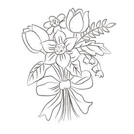 花卉黑白线稿  