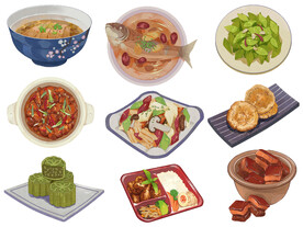 各种美食素材
