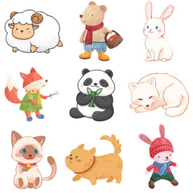 可爱卡通动物素材