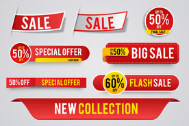 红色促销标签
