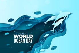 折纸海浪海报