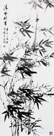 纪德修国画清风徐来 竹子