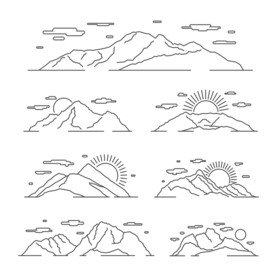 线稿山峰素材