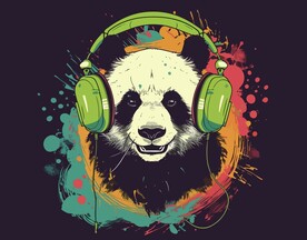 潮流熊猫插画