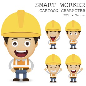卡通建筑工人