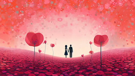 红色情人节爱心背景