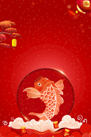 红色锦鲤背景         