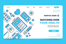 手绘医疗背景展板