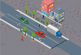 城市道路插画
