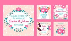 结婚请柬 花纹背景