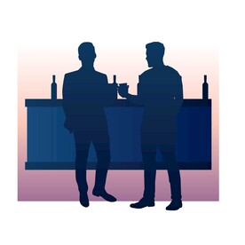 酒吧人物剪影 