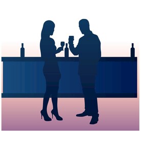 酒吧人物剪影