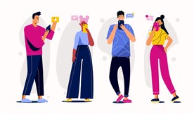 社交时尚人物插画