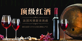 简洁大气顶级红酒葡萄酒展板