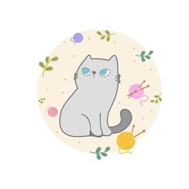手绘猫  