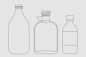 矢量瓶罐酒瓶塑料瓶外形线稿