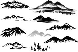 矢量山插画