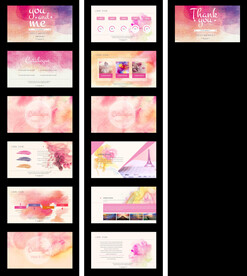 西式婚礼唯美水彩ppt幻灯片