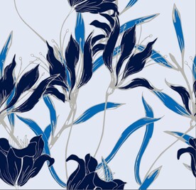百合花 叶子 线条花