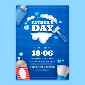 父亲节活动矢量海报设计 