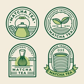 绿色茶叶徽章
