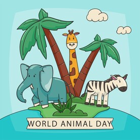 卡通森林动物插画   