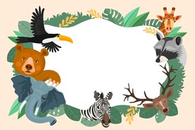 卡通森林动物插画   