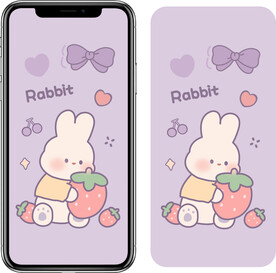 紫色草莓小兔兔