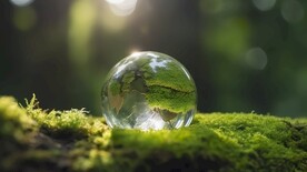 草地玻璃球