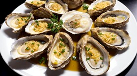 烤生蚝蒜蓉海鲜美食餐饮菜单图片