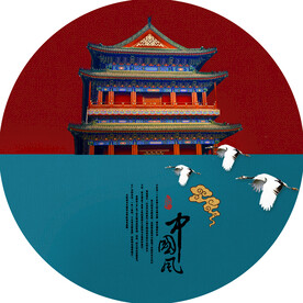 国潮圆形图标