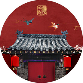 国潮圆形图标