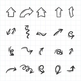 手绘箭头矢量素材