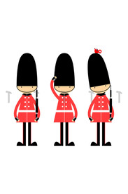 卡通英国皇家士兵