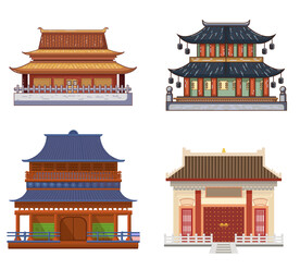 寺庙楼阁插画