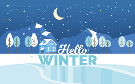 冬天雪景插画