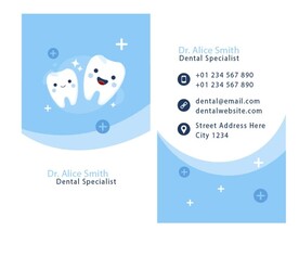 牙科门诊名片模板设计